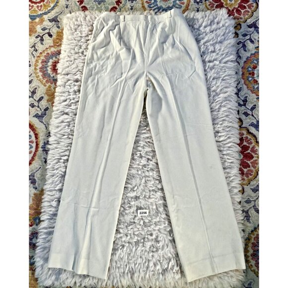 Basler Dress Pants Women's Med 30.5x29 Ivory Creme Stretch Pockets High Rise - Picture 2 of 14